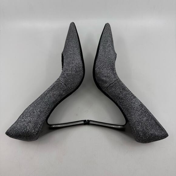 Guess Pointed Toe Glitter Pumps Womens 8 1/2 M Silver Dressy High Heels Office - Picture 5 of 9